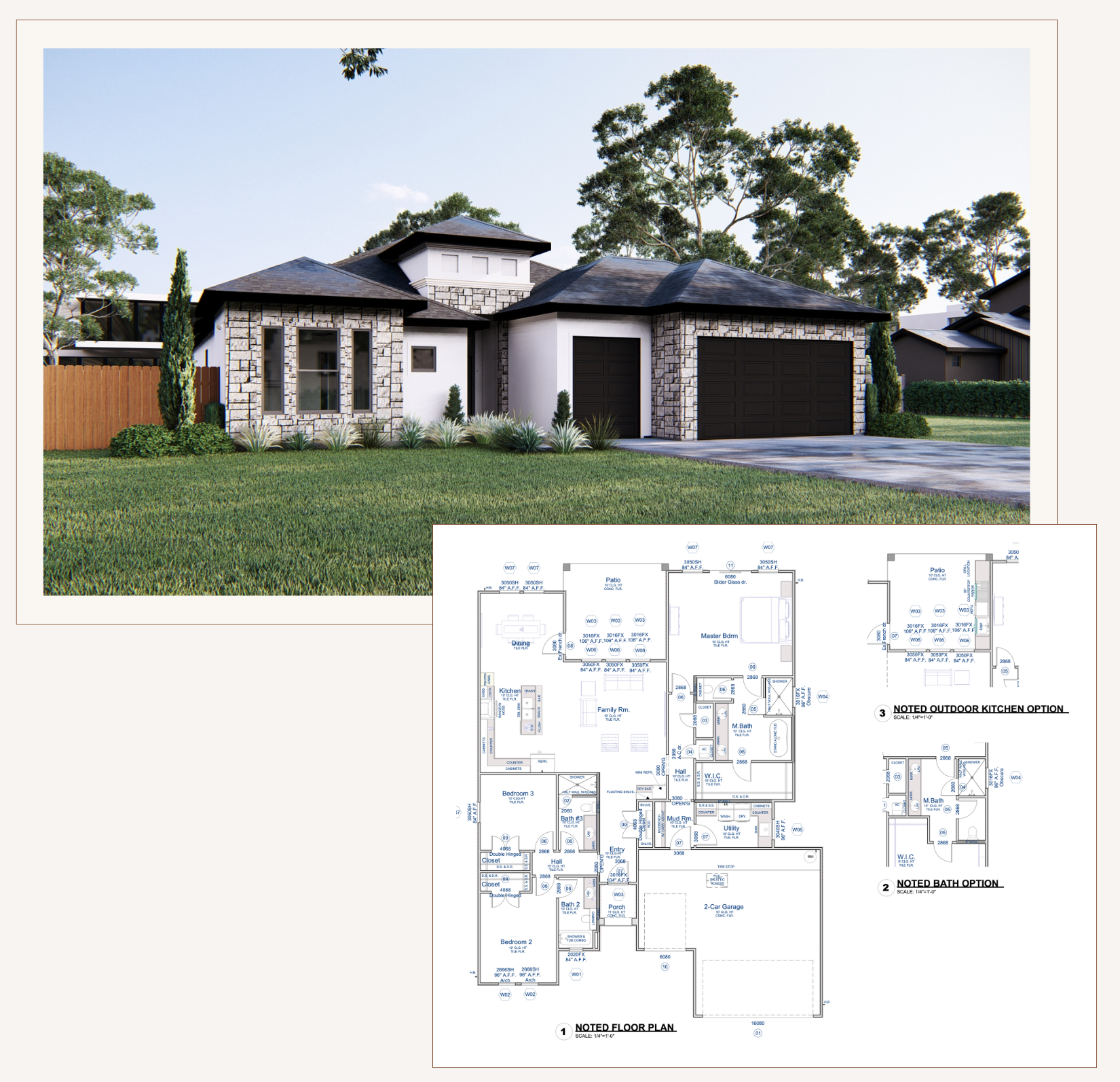 Mickelson floorplan and elevation