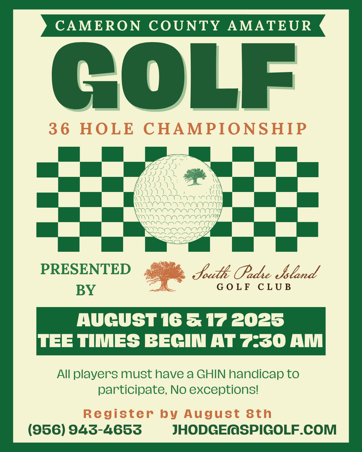 cc3 2025 Cameron County Amateur Tournament Flyer